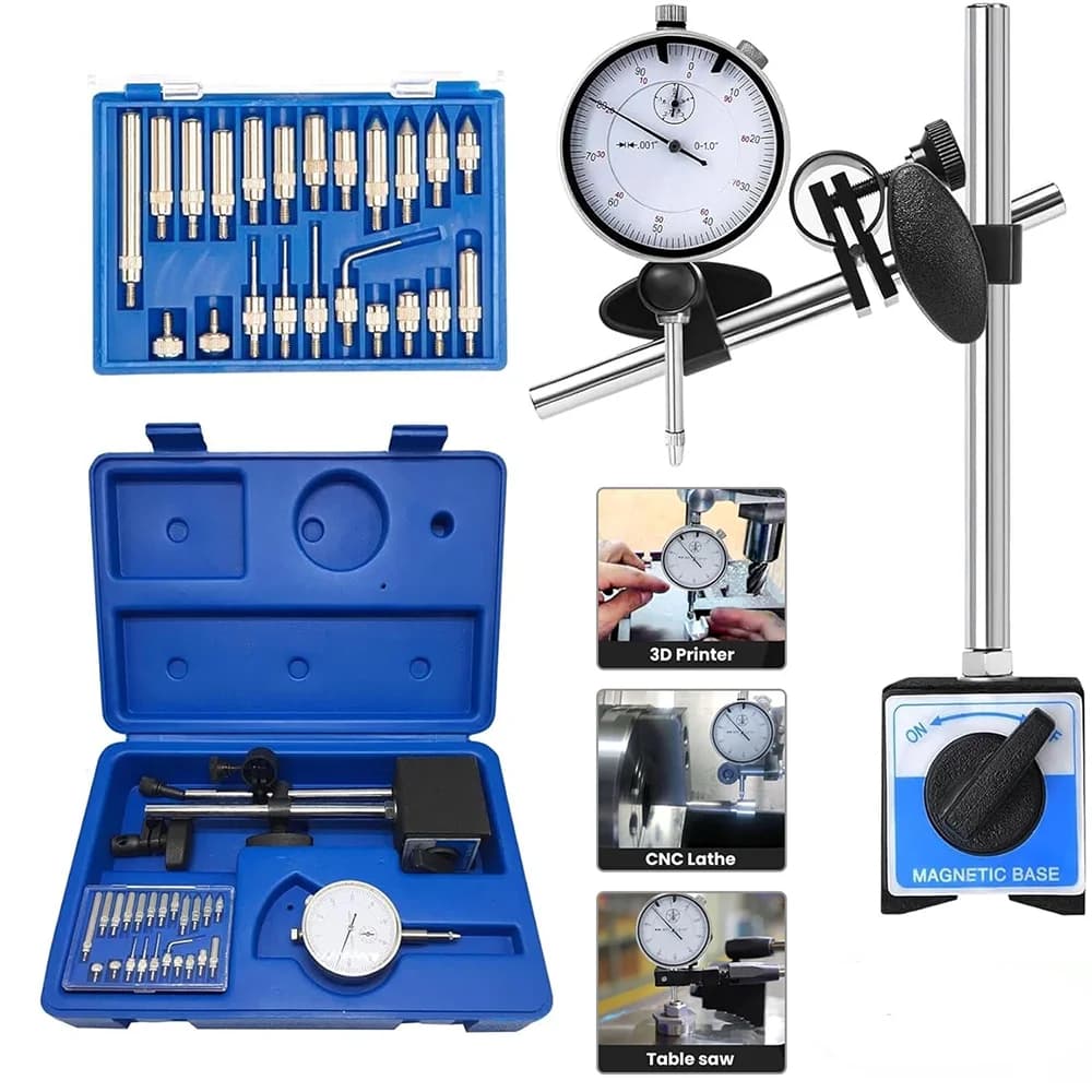 Dial Indicator With Magnetic Base Universal Flexible Dial Test Indicator Fine Adjustable Holder Stand Precision Measuring Tool