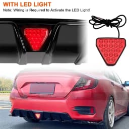 1Set Quality Car Rear Bumper Splitter Lip Diffuser Body Kit And LED Light For Honda Civic 2016-2022 10th 4Dr Sedan Spoiler Guard