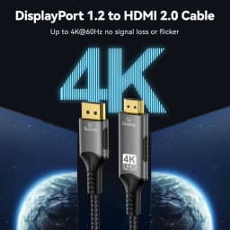 1/2Pcs 4K DisplayPort to HDMI Adapter Cable DP 2.1 4K@60Hz 2K@120Hz [DP Alt Mode] Compatible with Gaming PC to TV Monitor