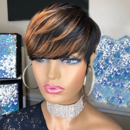 Short Pixie Cut Wig for Women Pixie synthetic Wig for Glueless Full Machine Made Wigs Easy to Wear Throw On and Go Wigs