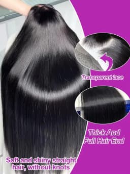200% Density 36 38 inch 13x6 HD Lace Front Human Hair Wigs For Women Indian Straight 13x4 Glueless Lace Frontal Wigs Pre Plucked