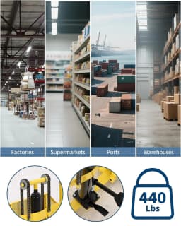 440Lbs Hydraulic Material Lift 36" Max Lift Pallet Stacker Forklift Portable With Steel Platform For Warehouse Workshop