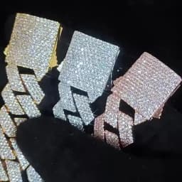 Iced Out CZ Stone Men jewelry Hip Hop Micro Pave Cuban Link Chain High Quality Heavy Chunky Necklace 2 Rows Cubic Zirconia