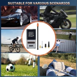 EAFC 150PSI Digital Display Air Pump, Large-screen Wireless Air Pump, Digital Pressure Gauge, with LED Light for Car, Motorcycle