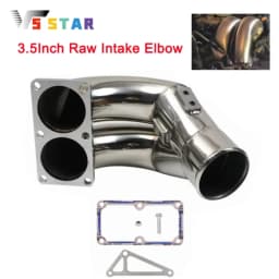 3.5 Inch Stainless Steel Raw Intake Elbow For 2007-2018 Dodge Ram 2500 3500 6.7L Turbo Diesel Sliver