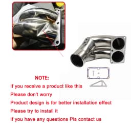 3.5 Inch Stainless Steel Raw Intake Elbow For 2007-2018 Dodge Ram 2500 3500 6.7L Turbo Diesel Sliver