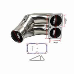 3.5 Inch Stainless Steel Raw Intake Elbow For 2007-2018 Dodge Ram 2500 3500 6.7L Turbo Diesel Sliver