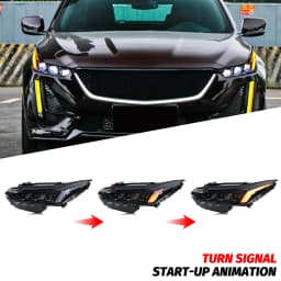 LED Blackout Headlights for Cadillac CT5 CT5-V 2020-2027 DRL Projector Sequential Turn Signal Front Lamps Assembly