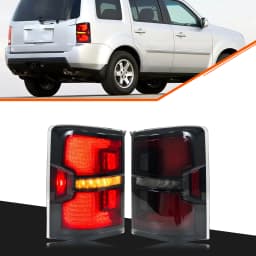 LED Tail Lights for Honda Pilot 2009-2015 Start-up Animation Sequential Turn Signal Black Rear Lamps Assembly