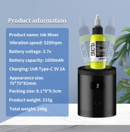 YILONG Wireless Tattoo Ink Mixer Mini Vortex Shaker Tattoo Ink Nails Polish Glue Shaking Machine Tattoo Pigment Ink Stirrer