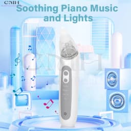 Electric Baby Nasal Aspirator 3 Suction Modes Rechargeable Music Lights Food Grade Silicone BPA-Free Anti-Backflow Nose Cleaner