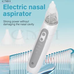 Electric Baby Nasal Aspirator 3 Suction Modes Rechargeable Music Lights Food Grade Silicone BPA-Free Anti-Backflow Nose Cleaner