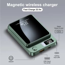 2-in-1 Wireless Magnetic Power Bank Fast Charging Portable PD 22.5W 10000mAh 5000mAh LED Power Display for iPhone 17/16/15/14 Samsung