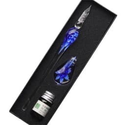 Signature Floral Dip Pen  Craft Vintage Smooth Glass Fountain Pen Calligraphy Filling Ink Dipping Ink Pen Writing Tool