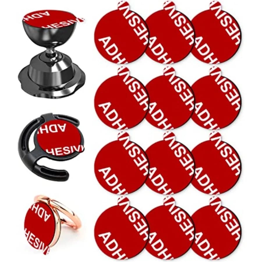 12 PCS Double Sided Adhesive Stickers High Bond Sticky Replacement for Car Magnetic Phone Holder Base Round Tape Compatible wit