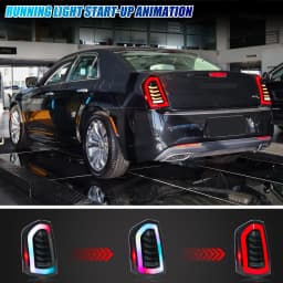 LED RGB Tail Lights for Chrysler 300 300C 300S 2011-2014 Sequential Turn Signal APP Control Rear Lamps Assembly [Not Fit 2015]
