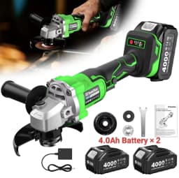 TaskStar 21V Cordless Angle Grinder 115mm 10000RPM 4.0Ah Battery Brushless Electric Polishing Cutting For Makita 18V Battery Pin