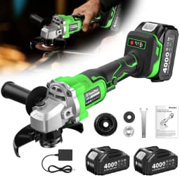 TaskStar 21V Cordless Angle Grinder 115mm 10000RPM 4.0Ah Battery Brushless Electric Polishing Cutting For Makita 18V Battery Pin