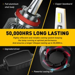AUXITO 2Pcs Y13 Turbo H11 H8 H9 LED Headlight Bulbs Canbus 80W 9005 HB3 9012 9006 H4 H7 LED Headlamp High Low Beam 6500K White