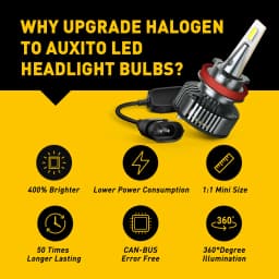 AUXITO 2Pcs Y13 Turbo H11 H8 H9 LED Headlight Bulbs Canbus 80W 9005 HB3 9012 9006 H4 H7 LED Headlamp High Low Beam 6500K White