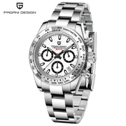 PAGANI DESIGN Chronograph Watch for Men 40mm Stainless Steel Quartz Wristwatch Sapphire Crystal Analog VK63 PD1727 Men's Gift