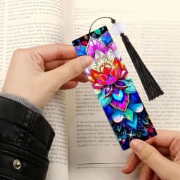 8-piece set of diamond painting bookmark set, rhinestone acrylic tassel bookmark, 19.5x5.6mm, DIY craft set for book lovers