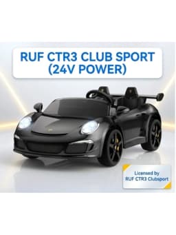 24V RUF CTR3 Licensed Ride on Car, 2 Seater Electric Car with 4x90W Motors, 4WD Suspension, RC, Music, Power Wheel Kids Gift
