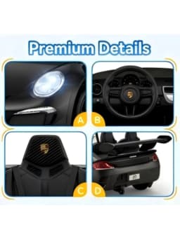 24V RUF CTR3 Licensed Ride on Car, 2 Seater Electric Car with 4x90W Motors, 4WD Suspension, RC, Music, Power Wheel Kids Gift