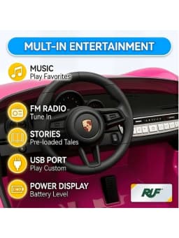 24V RUF CTR3 Licensed Ride on Car, 2 Seater Electric Car with 4x90W Motors, 4WD Suspension, RC, Music, Power Wheel Kids Gift