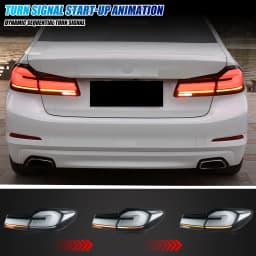 LED Tail Lights for BMW G30 F90 M5 5-Series 2017-2020 Pre-LCI Sequential Turn Signal Blue Start-up Animation Rear Lamps Assembly