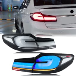 LED Tail Lights for BMW G30 F90 M5 5-Series 2017-2020 Pre-LCI Sequential Turn Signal Blue Start-up Animation Rear Lamps Assembly
