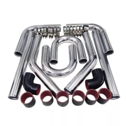 2.5" Inch Turbo Intercooler Piping Aluminum w/U Pipe Silicone Coupler Clamp Kit
