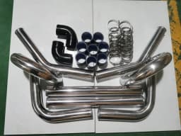 2.5" Inch Turbo Intercooler Piping Aluminum w/U Pipe Silicone Coupler Clamp Kit