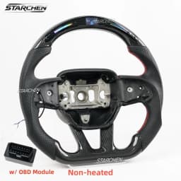 Real Carbon Fiber Smart Colored LED Steering Wheel for Dodge Charger Challenger Durango Srt Hellcat 2015-2026 (Heated)