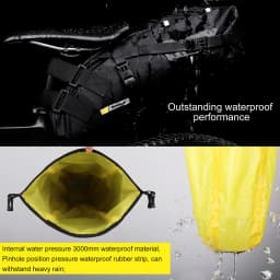 Rhinowalk Bike Saddle Bag Waterproof 5L-13L Large Capacity Foldable Tail Rear Bag Reflective Cycling MTB Trunk Pannier Black