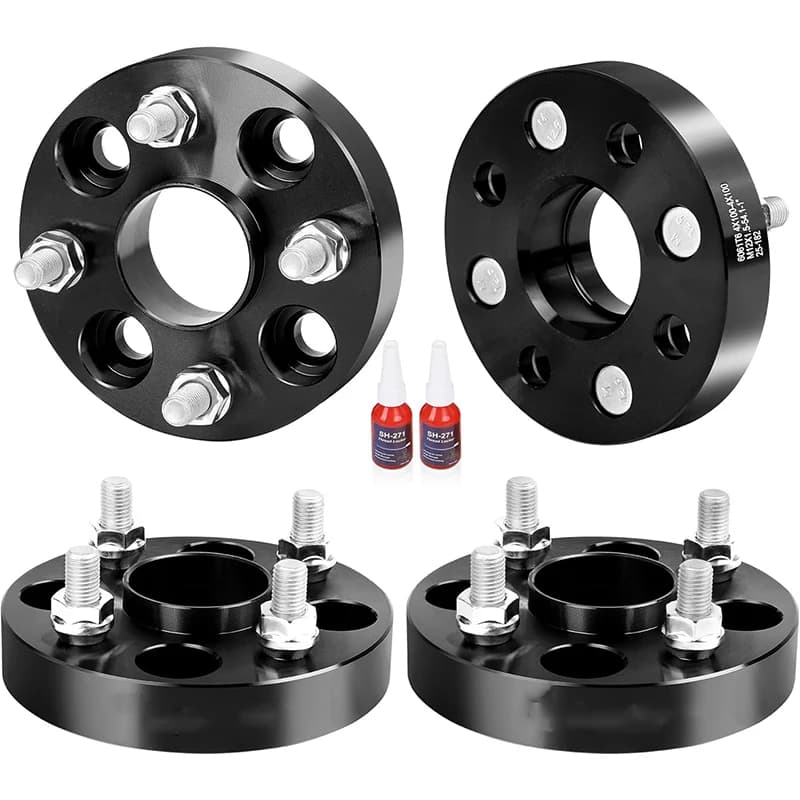 4PCS Wheel Spacers Adapters 4x100, 4 Lug 1" 4x100mm to 4x100mm Wheel Spacer with 12x1.5 Studs CB 54.1mm for Corolla Yaris Mazda