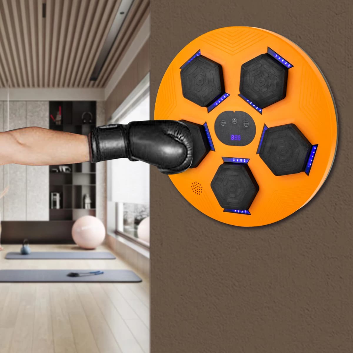 Musical Boxing Target Wall Mount Music Boxer Fitness and Shaping Equipment 200kg Load Capacity Use in Bedroom/Living Room/Gym