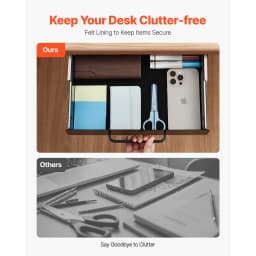 SucceBuy 13in/22in Under Desk Drawer Slide Out Desktop Storage Box Mounted Pullout Undertable Drawer Organizer for Office Home