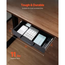 SucceBuy 13in/22in Under Desk Drawer Slide Out Desktop Storage Box Mounted Pullout Undertable Drawer Organizer for Office Home