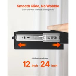 SucceBuy 13in/22in Under Desk Drawer Slide Out Desktop Storage Box Mounted Pullout Undertable Drawer Organizer for Office Home