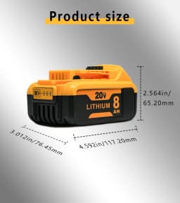 20V MAX 8Ah Battery Pack Compatible with DeWalt DCB200 DCB204 DCB205 DCB206, Lithium Ion Replacement Battery for Cordless Power Tools, 4-Pack