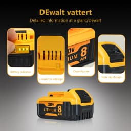 20V MAX 8Ah Battery Pack Compatible with DeWalt DCB200 DCB204 DCB205 DCB206, Lithium Ion Replacement Battery for Cordless Power Tools, 4-Pack