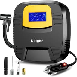 Nilight Tire Inflator Air Compressor 12V DC Portable Pump with Digital Pressure Gauge 150PSI Auto LED Light for Car ATV Bicycles