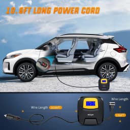 Nilight Tire Inflator Air Compressor 12V DC Portable Pump with Digital Pressure Gauge 150PSI Auto LED Light for Car ATV Bicycles