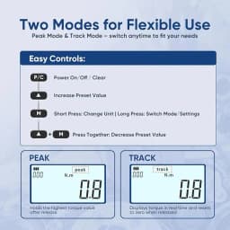 Digital Torque Screwdriver 7.08–70.8 In-lb / 0.8–8 Nm, 1/4' Adjustable Torque Screwdriver Set for Electronics, and Mounting
