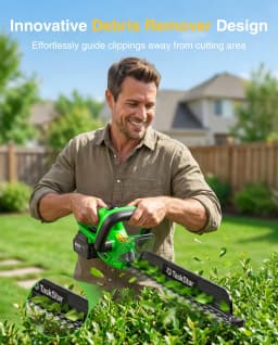 TaskStar Cordless Hedge Trimmer 22-inch Rotatable Handle All-Around Trimming Shrub Electric Bush Trimmer with 2 4.0Ah Batteries