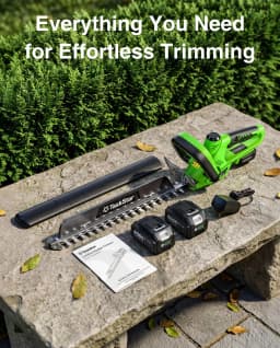 TaskStar Cordless Hedge Trimmer 22-inch Rotatable Handle All-Around Trimming Shrub Electric Bush Trimmer with 2 4.0Ah Batteries