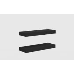 Black 16.5" Wood Floating Shelves, Set of 2