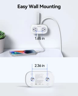 ORICO Cable-Wrap Portable Travel Power Strip 15W Fast Charging Station with 4 AC Outlets 2 USB 1 Type-C US Plug Adapter Home