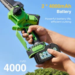 TaskStar Cordless Electric Saw 6&8 Inch Brushless Handheld Wood Saw with 2*4.0Ah Battery Manual Oiling Garden Branch Pruning Chainsaw For Makita 18V Battery Pin